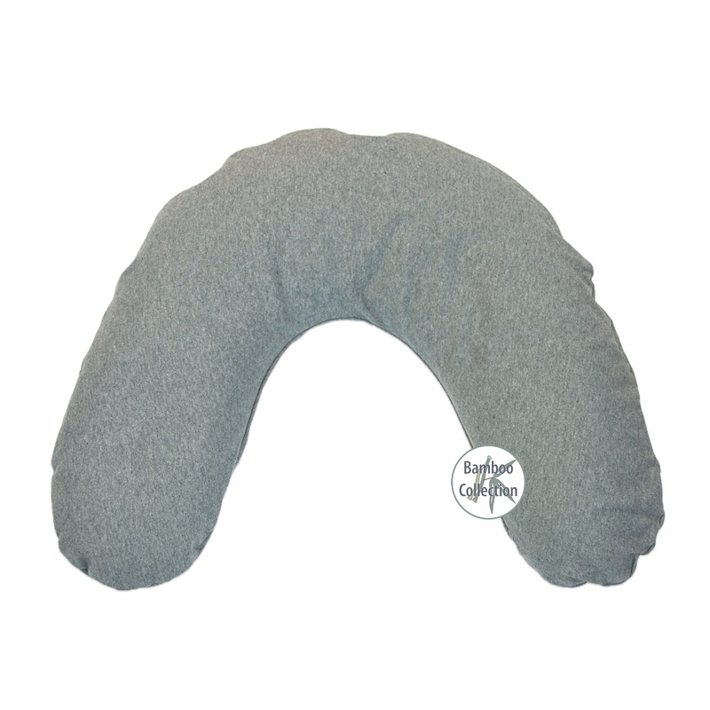 Schlaf- &amp; Reisekissen 100x21cm inkl. Bezug Dessin 170 "Melange mittelgrau" Bamboo