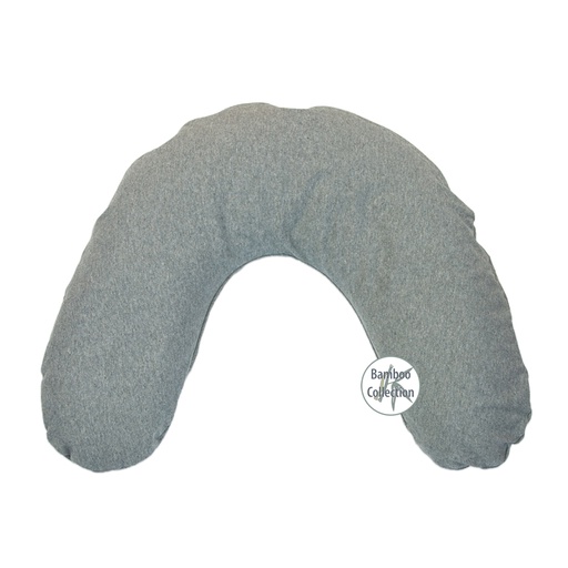 [THER05966] Schlaf- &amp; Reisekissen 100x21cm inkl. Bezug Dessin 170 "Melange mittelgrau" Bamboo