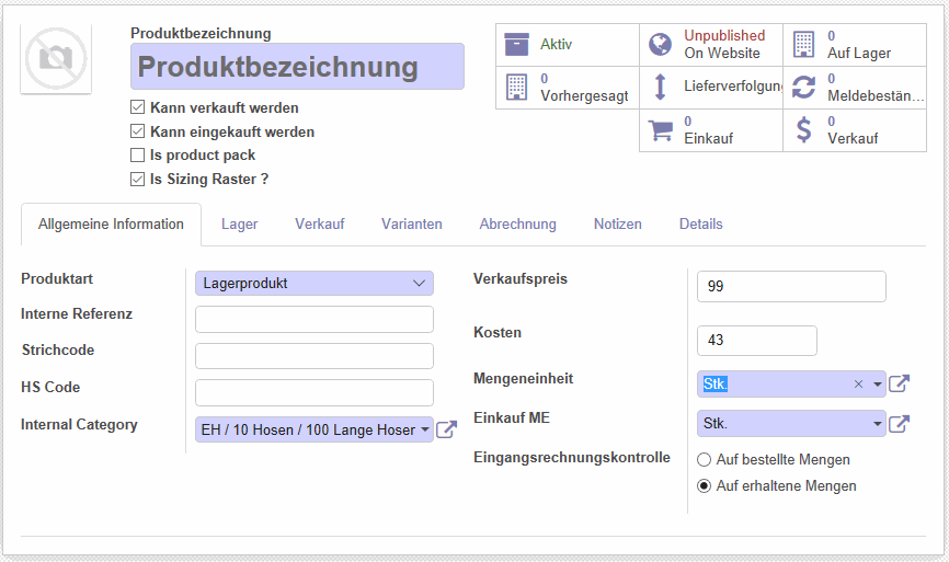 Odoo text and image block